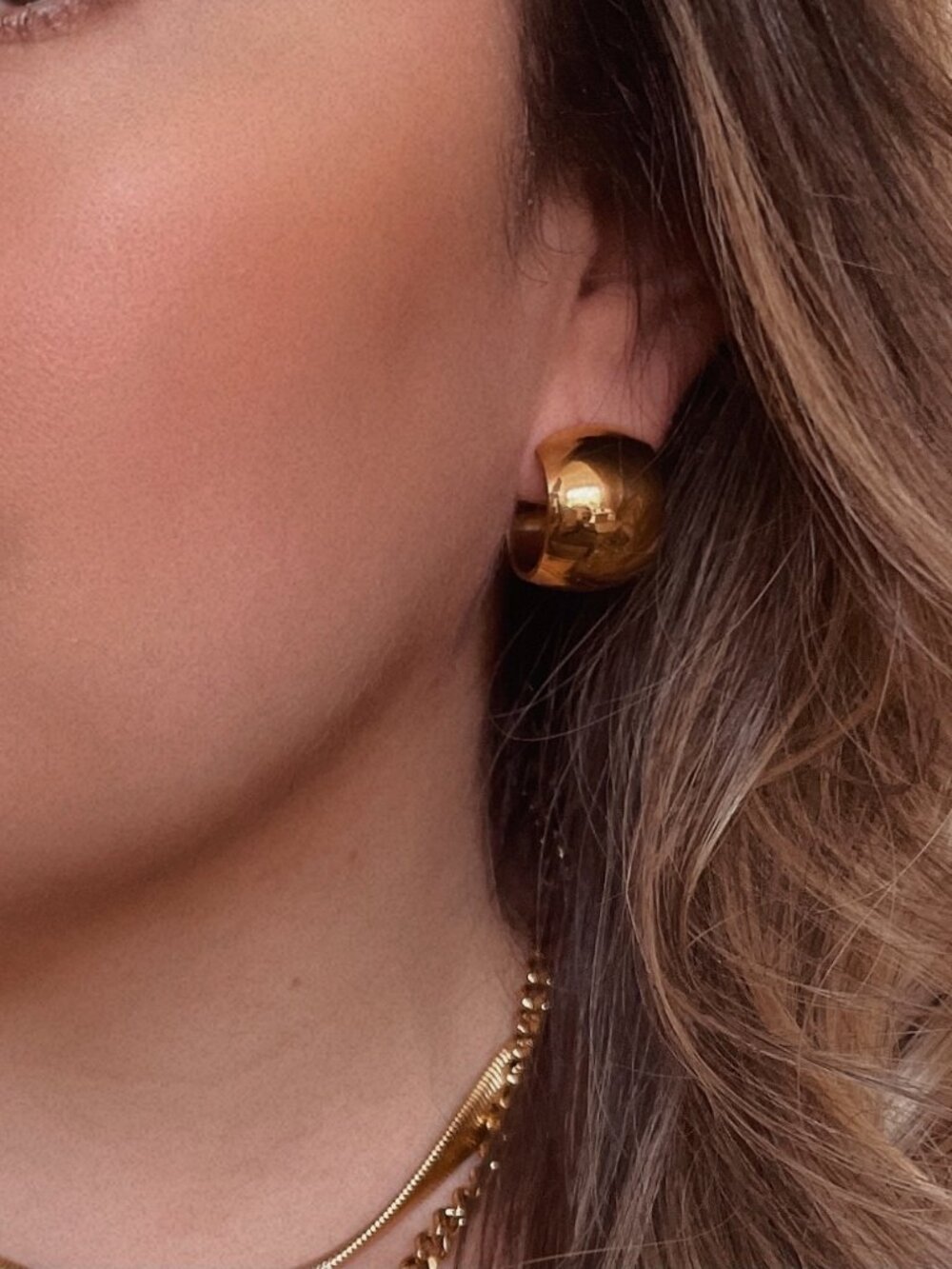 Aouri Bold Wide Earrings | 18K Gold Plated Stainless Steel